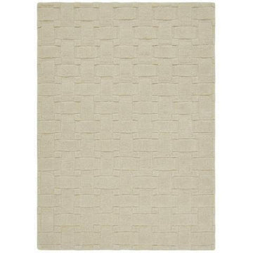 Modern Geometric Basket Weave 3D Embossed Hand-Carved Hi-Low Textured Wool New Ivory Rug-Origins-Rug Love - The Most Loved Rug Store